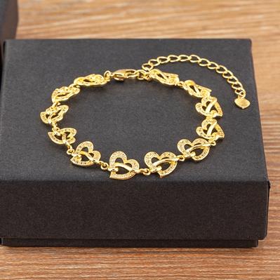 Nidin New Arrival Elegant Flower/Airplane/Star/Heart Shape Shiny Zircon Chain Bracelets Adjustable Accessories Jewelry For Women