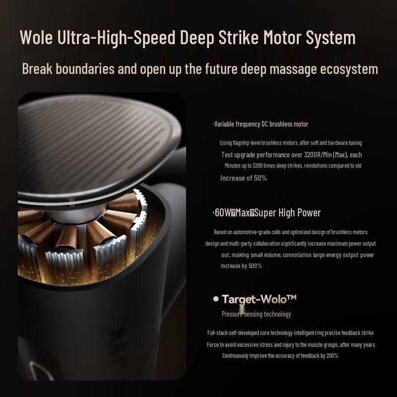 WOLONOW Pocket Deep Tissue Massage Gun with 4 Heads