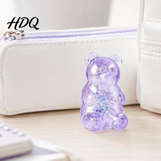 Stress Relief Gadget Mini Clear Bear Squeeze Toy, Sitting Sensory Desk Toy Soft Stretchy Sugar Ball Fidget Party Favors Kids
