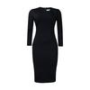 Women Elegant Office Long Sleeve High Waist Solid Bodycon Pencil Midi Dress