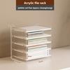 Modern Clear Acrylic Desktop Organizer Set Transparent Multipurpose File Holder Office Supply Storage Box Desk Shelf Display