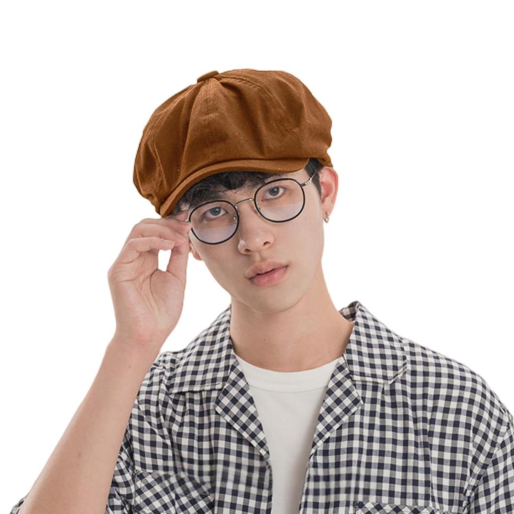 Clape Newsboy Hunting Solid Golf Casual Outdoor and Beret Cap, Fall/Winter Cap, Cotton, 8-Panel, Color, Hat, Hat, Men's Women's (BL42-Brick Red)