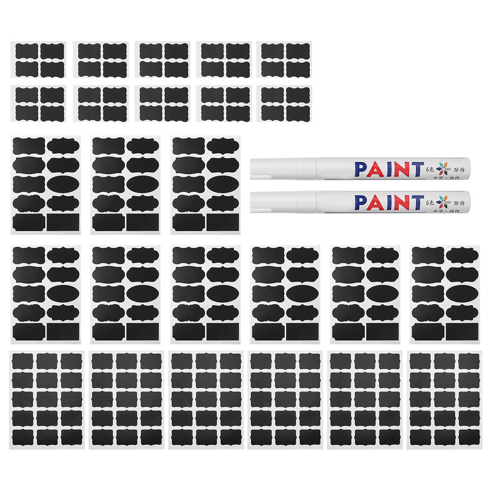 220 szt. Wodoodporne naklejki tablicowe Naklejka etykieta na doniczkę z 2 szt. długopisów (Typ beJ)