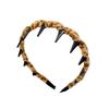 "Korean High-Grade Plush Leopard Print Headband for Women – Fluffy Autumn/Winter Style with High Skull Top for Face Washing"