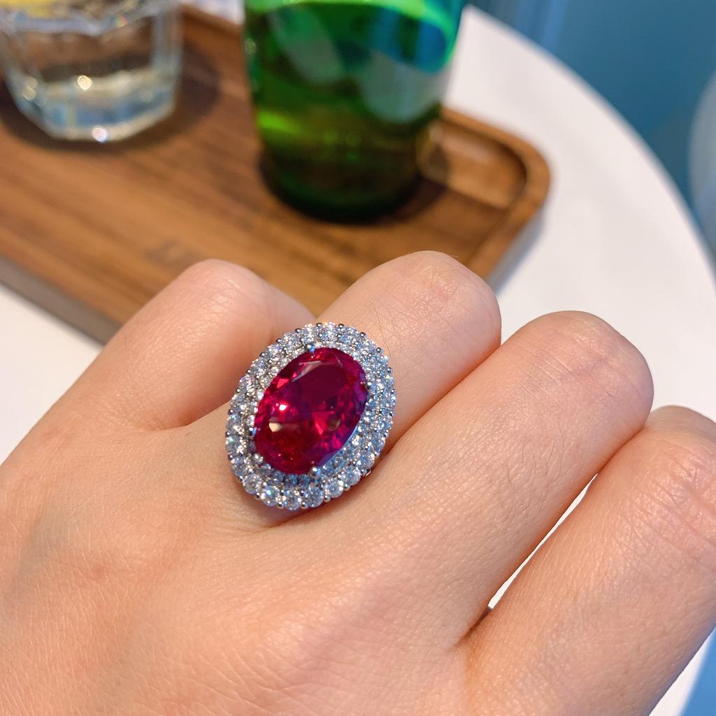 Jewelry Direct Sales Color Treasure Popular Simulation Red Glass Retro Earrings Set