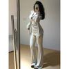 Super Beautiful Casual Gentle Suit Soft Glutinous Lazy Sling Vest Cardigan Loose Pants Three-Piece Set for Women New Arrival