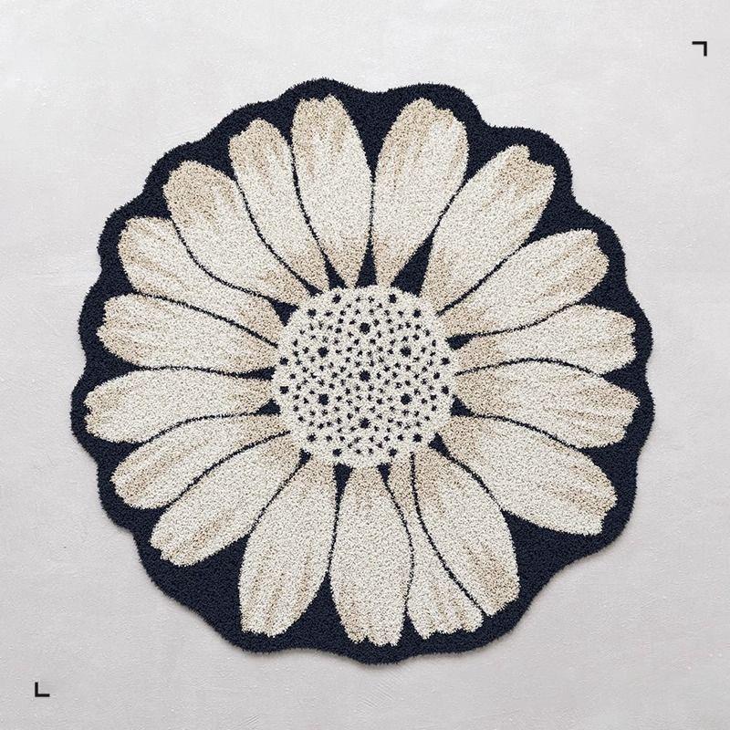 

VIKAMA Круглый Простой Цветочный Ковер из Искусственного Кашемира для Пола, Грязеотталкивающий Ковер для Спальни, Прикроватный, Кабинетный, Домашнее Украшение 60X60CM(2X2FT