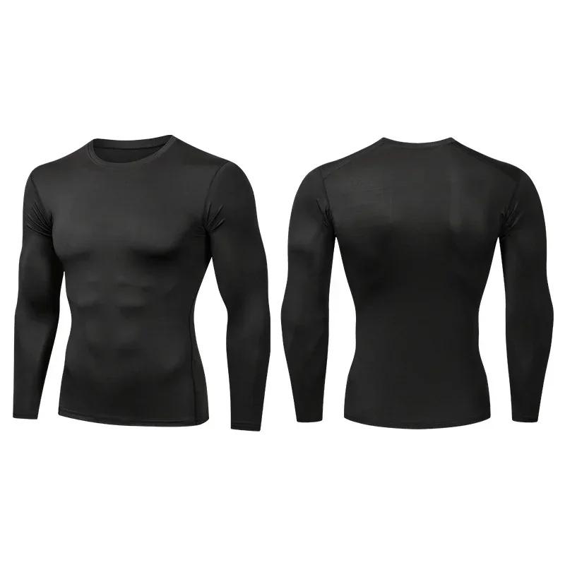 Men's Compression Shirts Long Sleeve Base-Layer Quick Dry Workout T Shirts Sports Running Tops for Gym Fitness Muscle Training