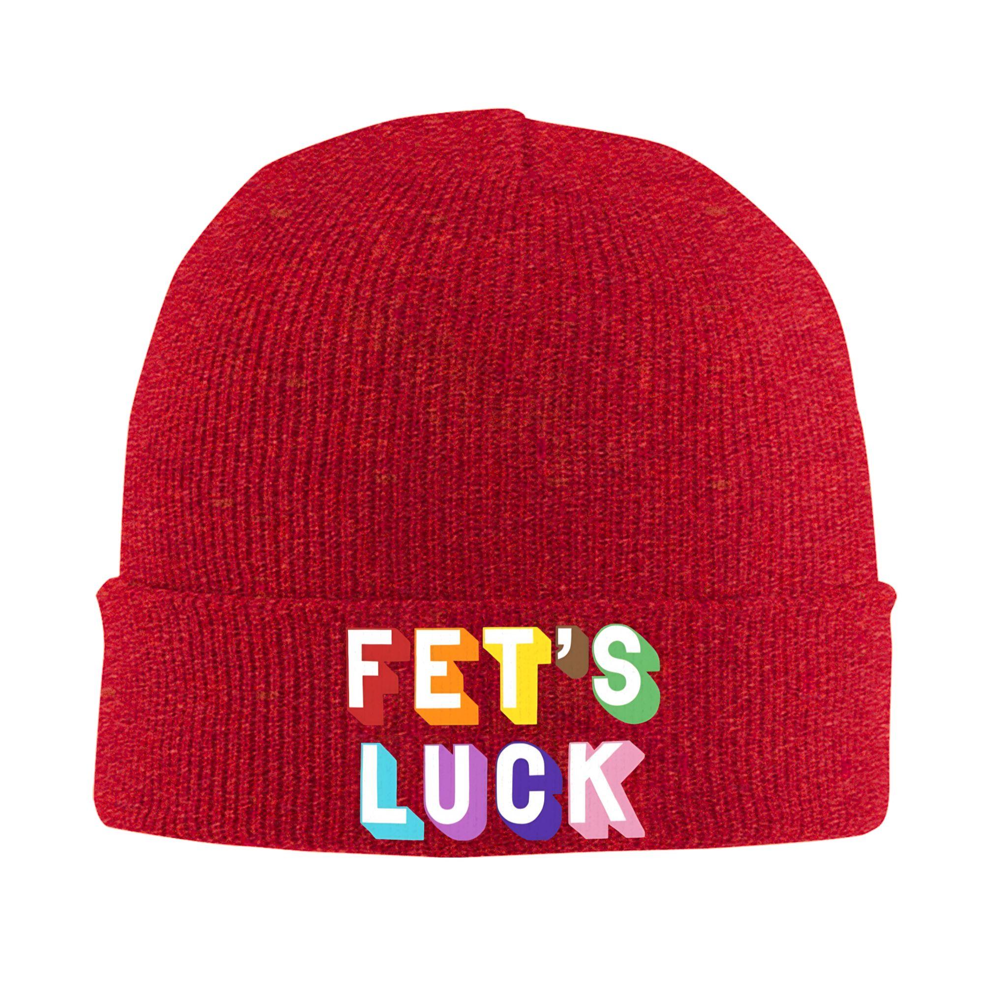 Fets Luck Knit Hat  Fashion Caps Men Women Kpop Beanie Hats Winter Pattern Elastic Bonnet Hats One Size
