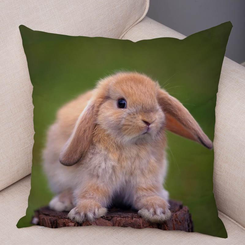 Pillowcase Sofa Car Home Decoration Pet Animal  Cute Rabbit  Cushion Cover