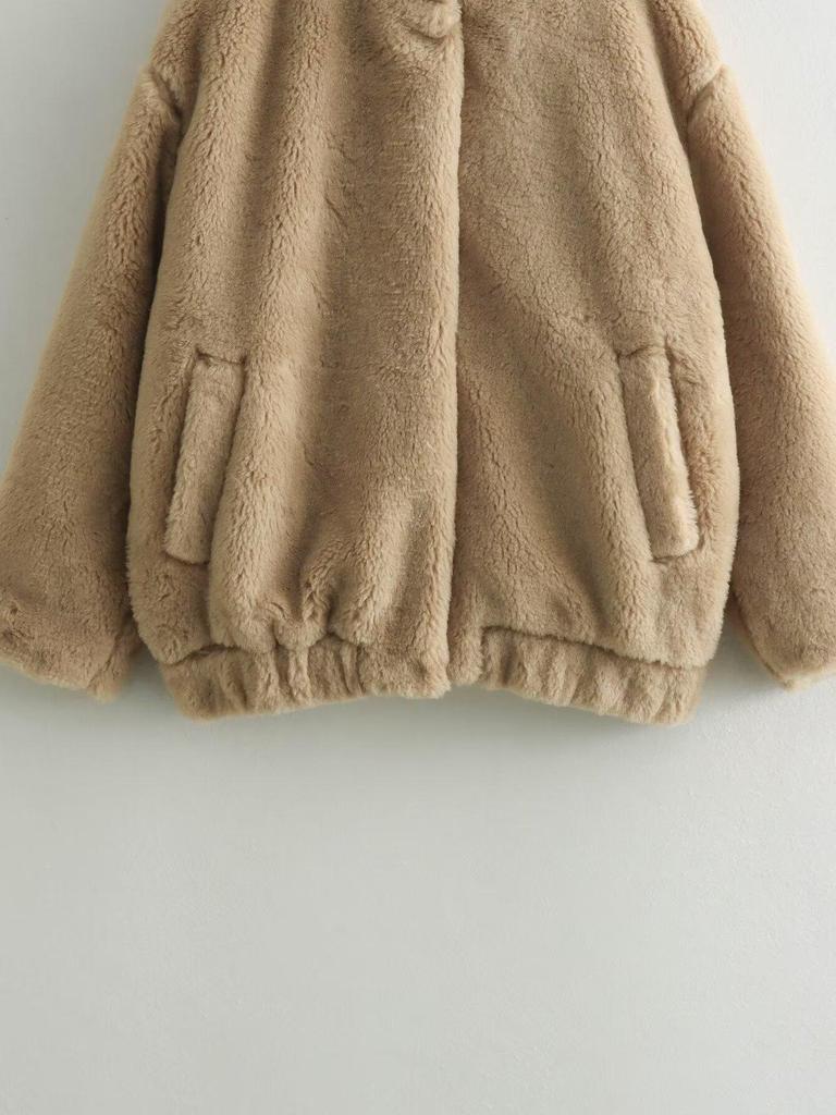 2024 Autumn/Winter Women's Cozy Casual Fleece Bomber Jacket