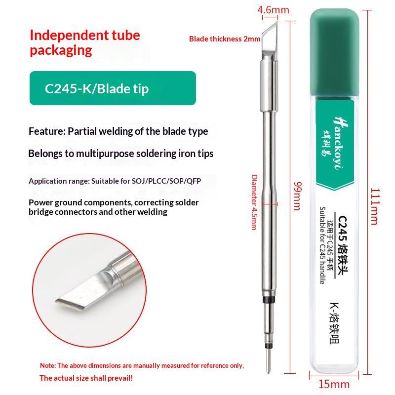 C210 C245 Soldering Iron Tip Universal T245 Handle Suitable for Soldering Station Mobile Phone Motherboard Repair Professional Tools