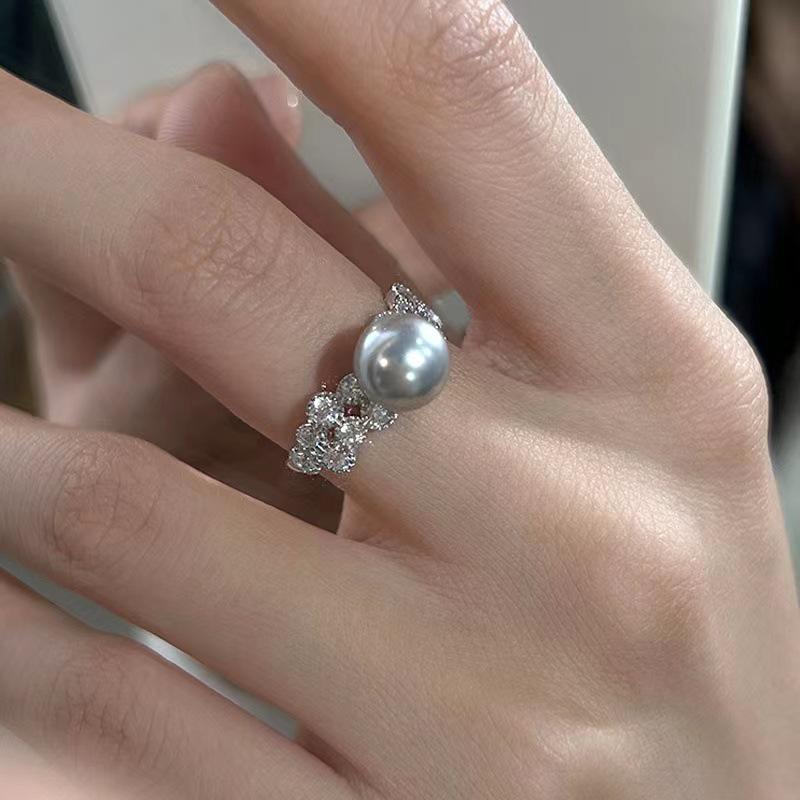 Elegant French Pearl Lace Ring - Summer 2024 Women s High-End Fashion