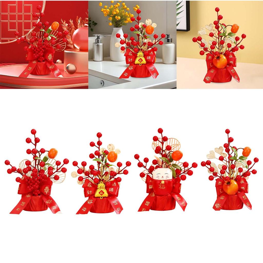 Chinese Lunar New Year Decoration Holiday Feng Shui Artificial Flowers Bouquet