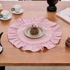 Cotton Ruffled Placemats Solid Color Afternoon Tea Placemat  for Wedding Decoration Table Decor