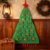 Fabric Advent With Pockets 24 Days Christmas Tree Shape Pouch Refillable Countdown Calendar Bag For Home Decorators Collectors