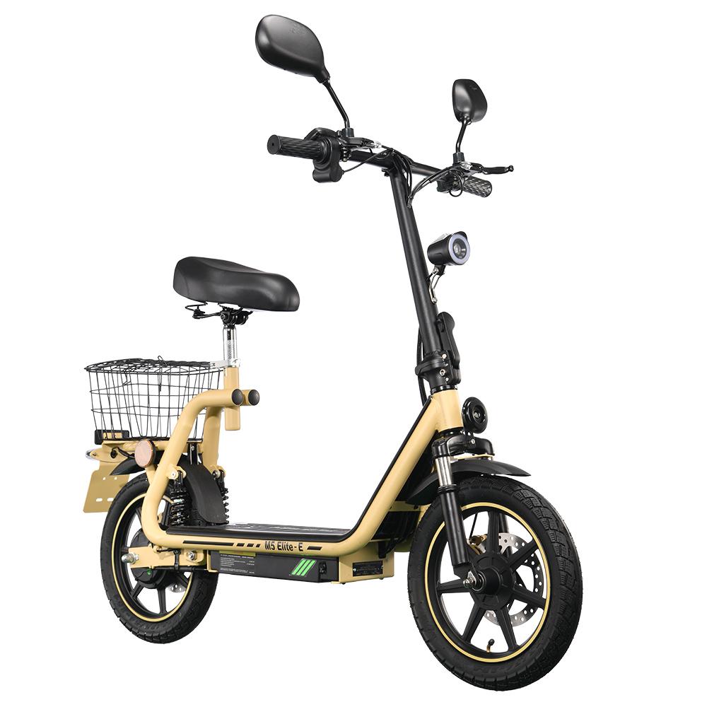 TWOFISH M5 Elite-E EEC Certified Electric Scooter with Seat and Rear Basket, 500W Motor, 48V 13Ah Battery