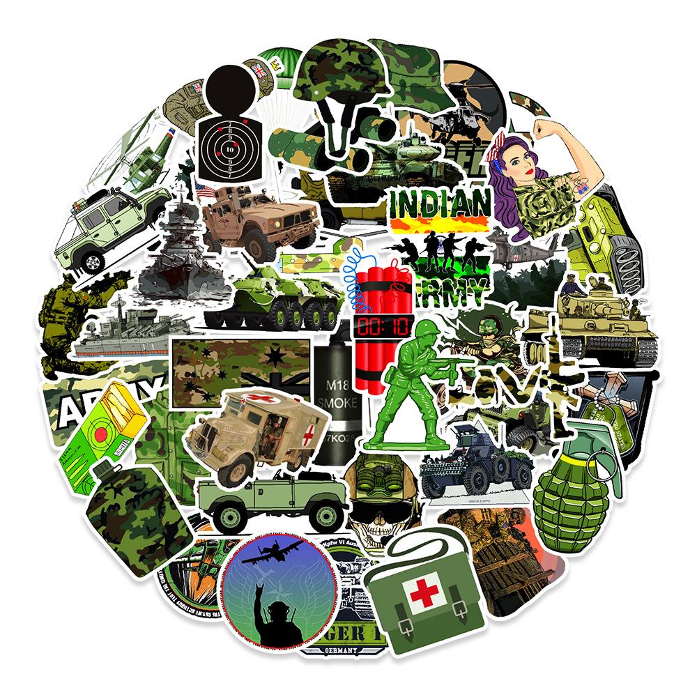 

50 Наклеек с граффити для военных фанатов, для автомобиля, мотоцикла, скейтборда, для наружного декора, водонепроницаемые