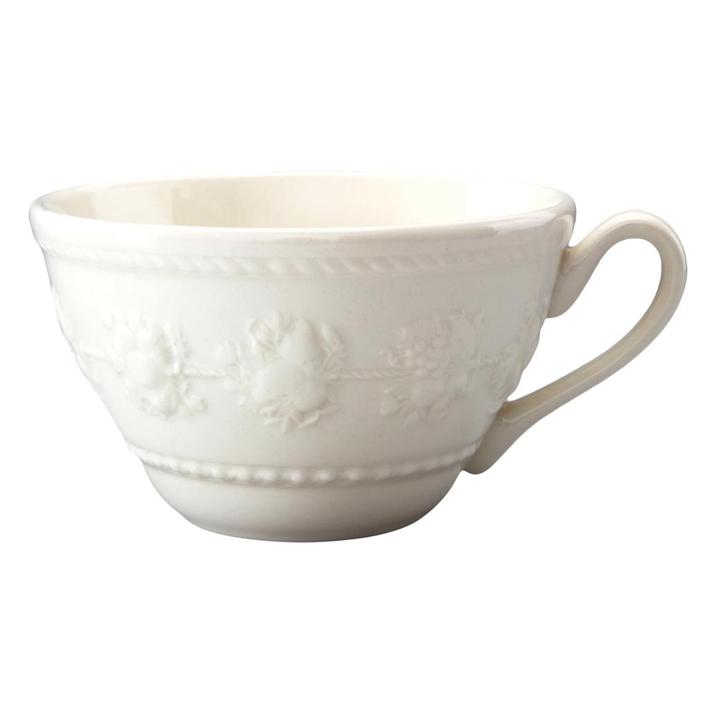 Wedgwood Official Wedding Gift Festivity Ivory Pair Teacup Wedding Gift for the Bride and Officially Imported Wrapping & Saucer, 250ml, Tableware,
