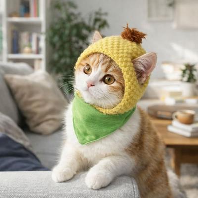 Pet Costume Warm Pet Corn Hat Funny Comfort Cat Head Cover Cute Soft Pet Headgear Party
