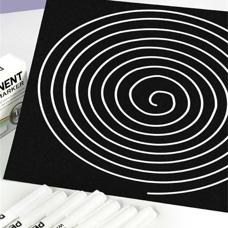 1/12 Stück Weißer Permanentmarker 0,2 mm Spitze Schnelltrocknend Wasserfest Für Papier Leder Stein Holz Glas Kleidung Metall