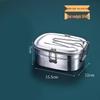FATTBAO 304 Stainless Steel Rectangular Double-Layer Lunch Box
