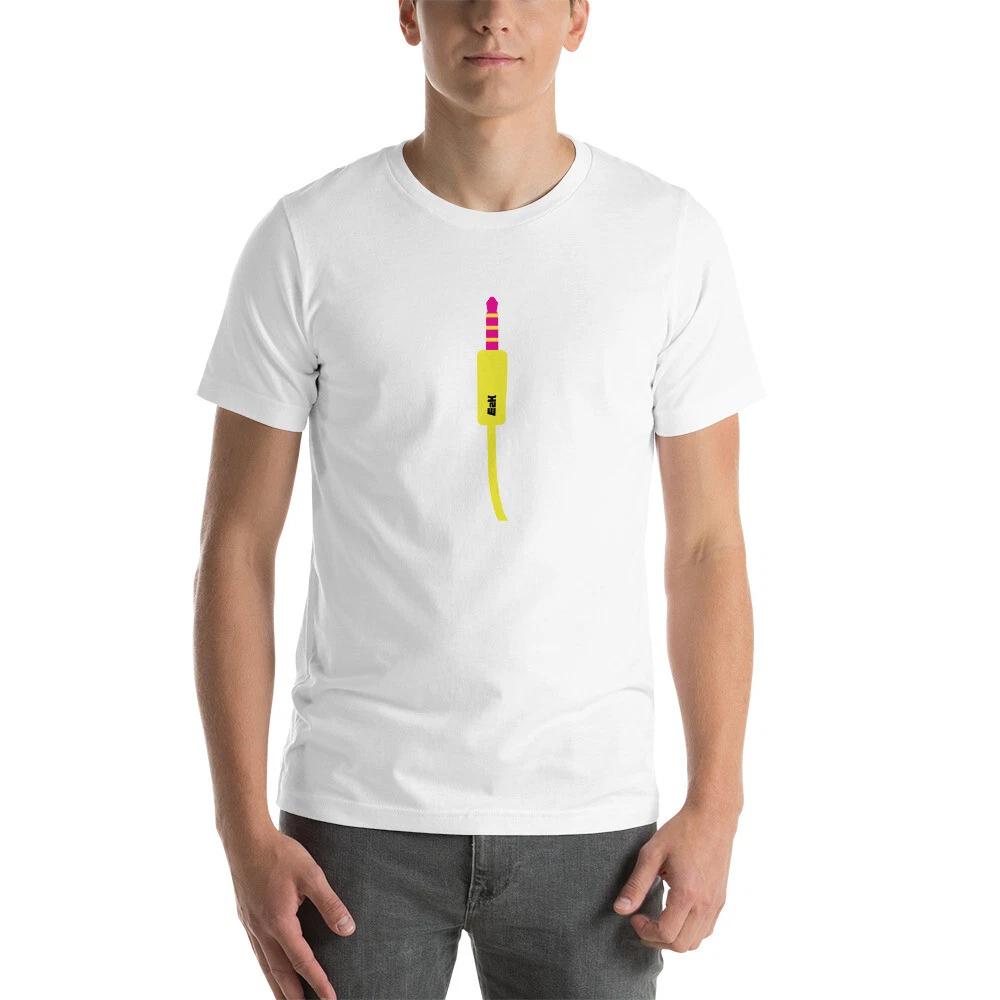 

E2K Neon headphone jack Unisex T-Shirt headphones headsets listen to music audio XL