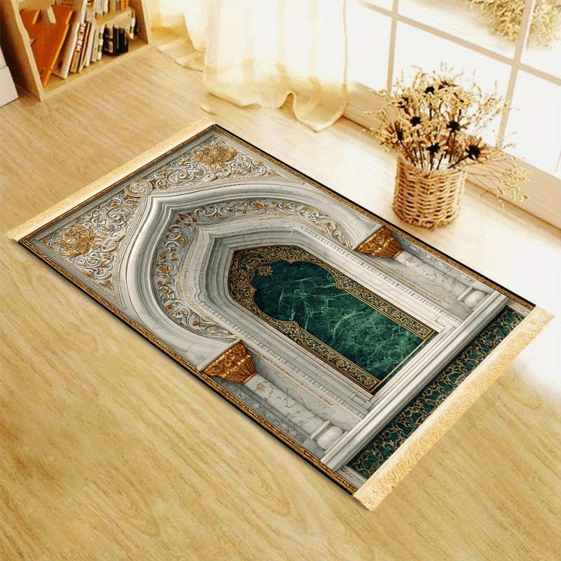 VIKAMA Роскошный коврик для намаза с бахромой Складной Семейный коврик для намаза Мужской и Женский Портативный для помещений/улицы Рамадан Мусульманский коврик для намаза 48x98cm 19x39inch