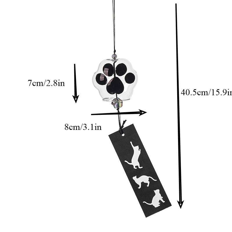 

1/2/4 шт. Мультяшный кошачий коготь Стеклянный колокольчик ветра Японский колокольчик ветра Уличная подвесная декорация Колокольчик ветра Подвески для дома сада Дверной звонок