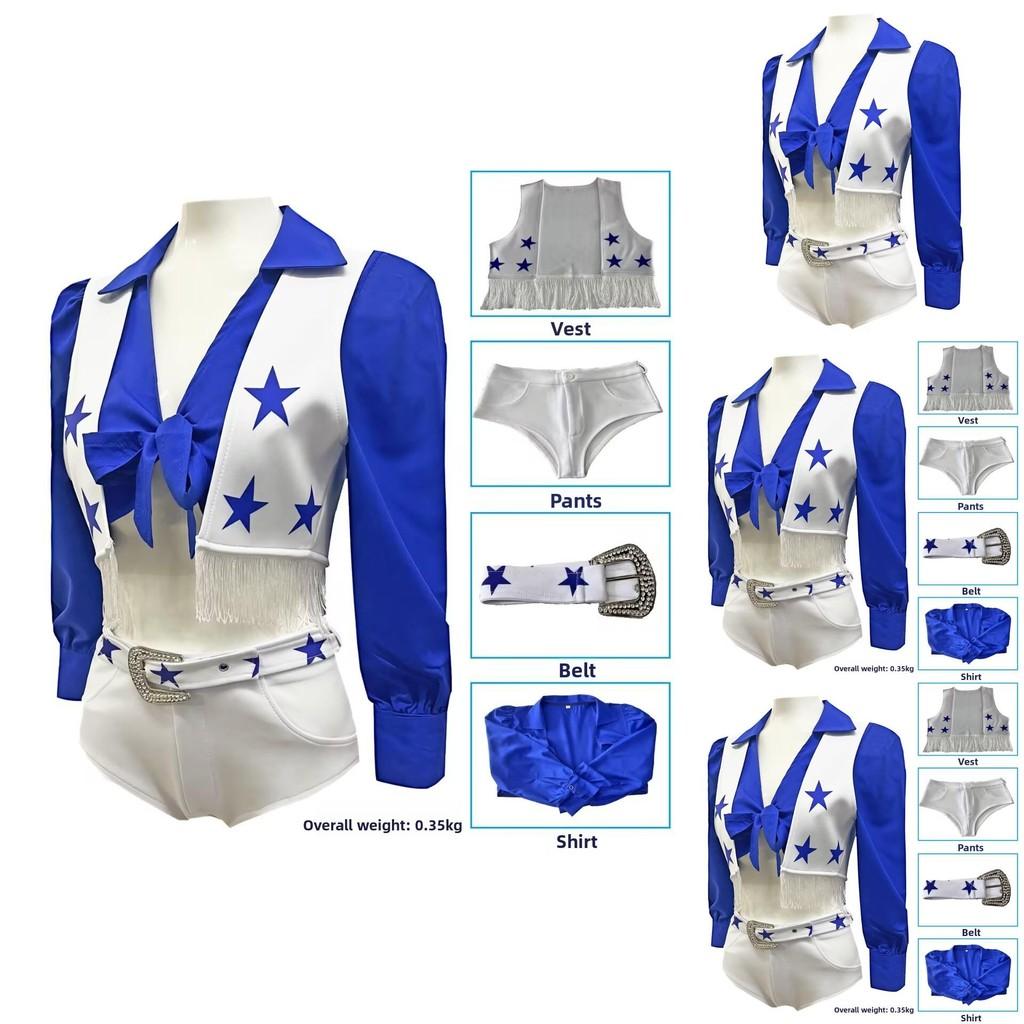 Football Match Cheerleader Girl Performance Costume Set For Cheerleading And Festive Activities