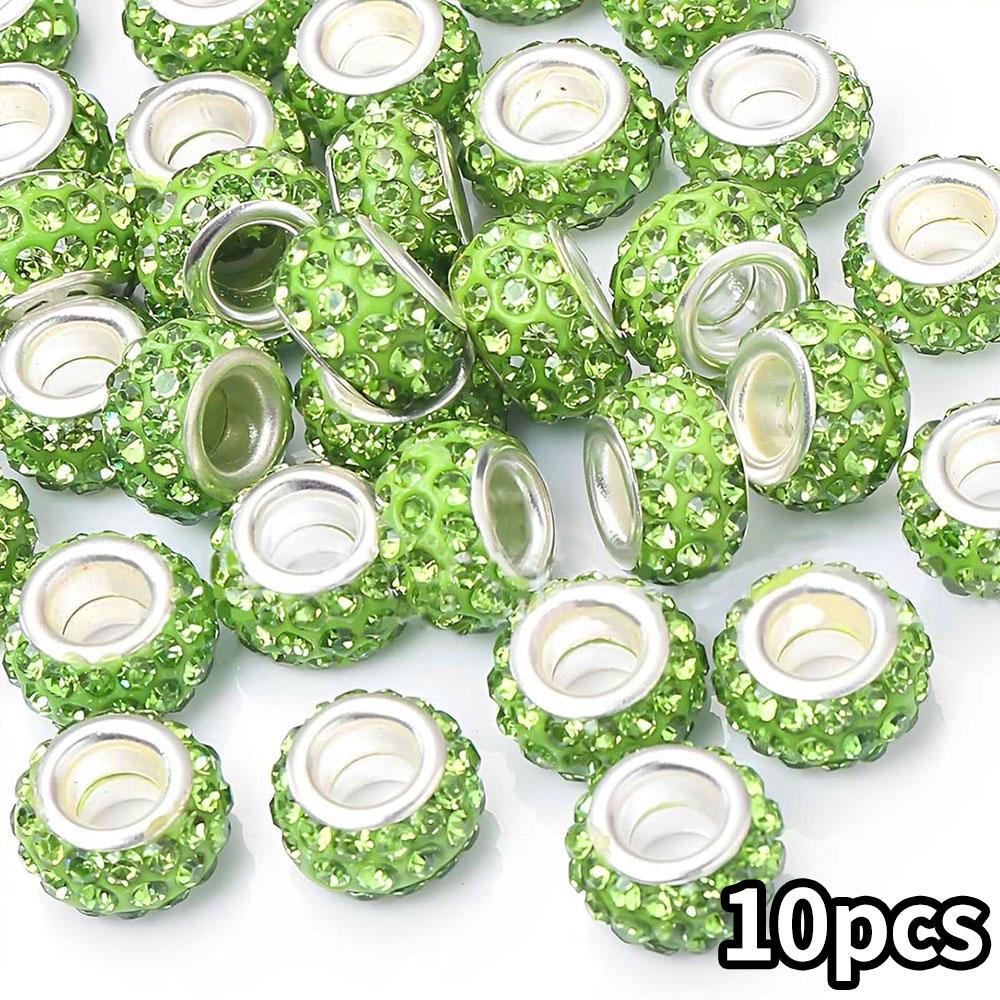 

10/30/60pcs resin material green large hole beads creative decorative beads DIY bracelet necklace earrings keychain jewelry accessories 10pcs