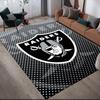 Black Raiders Flannel Printed Carpet, Home Sofa Decoration for Living Room & Bedroom, Non‑Slip Play Flannel Floor Mat for Game Room