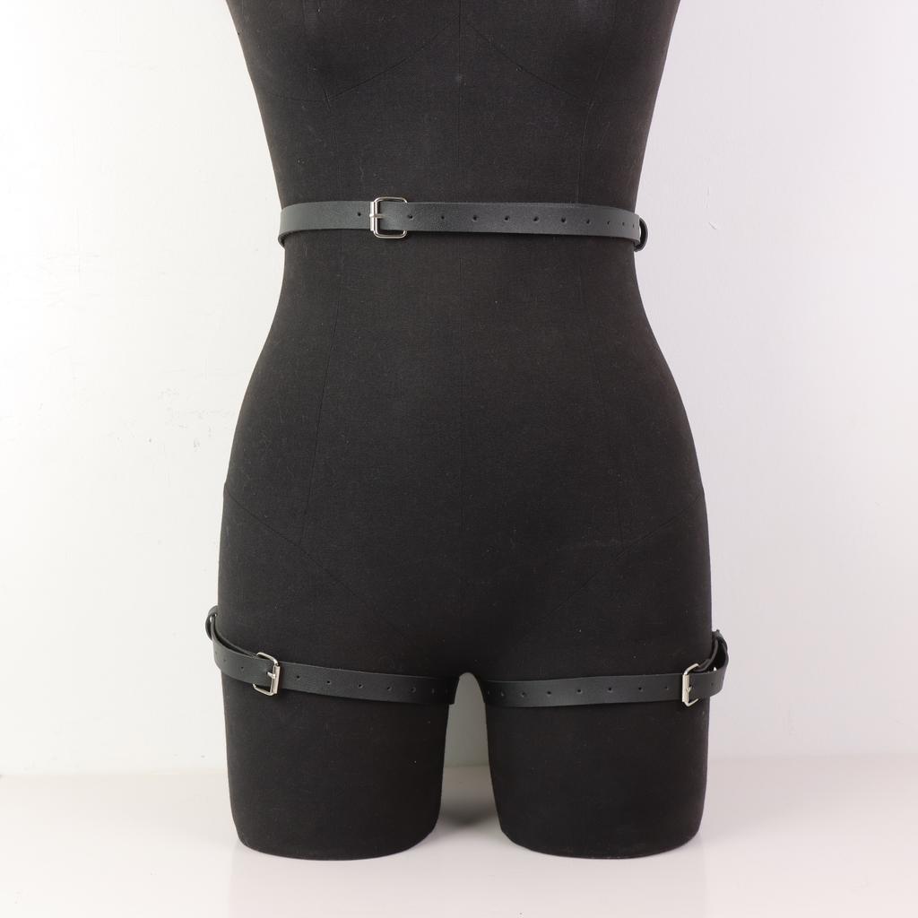 Punk Leather Thigh Harness Belt,Women Punk Belts PU Leather for Women, Waist Leg Garter for Party, Nightclub