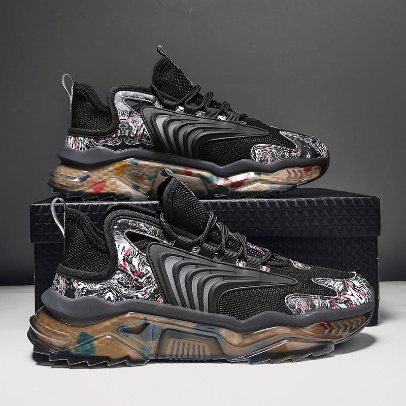 Дышащая сетка, модные беговые кроссовки, повседневные спортивные кроссовки, модная обувь для папы, мужская обувь 39 чёрный