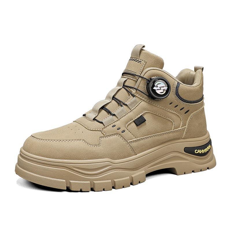 Rotating button British wear-resistant Martin boots heightened thick-soled high-top locomotive autumn and winter labor insurance