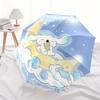 1pc Moon Cinnamoroll Cartoon Umbrella, Portable 3-Fold Compact Umbrella, Suitable for Camping, Hiking and Travel, Ideal Easter Birthday Gift for Famil