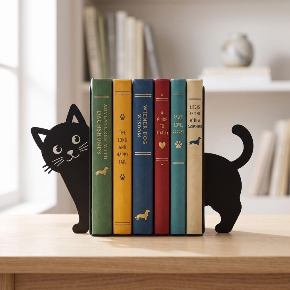 Decorative Cat Bookend Stable Book Stopper Cat Lover Book Organizer Home