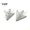 Decorative Brooch Pin 1 Pair Vintage Shirt Collar Clip, Hollow-Out Decoration Alloy Outfit Accessory Triangle for Men Women Suit Clip