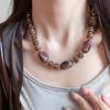 Vintage Maillard Acrylic Large Irregular Beads Choker Necklace For Women Geometric Round Beaded Necklace Autumn Winter Jewelry