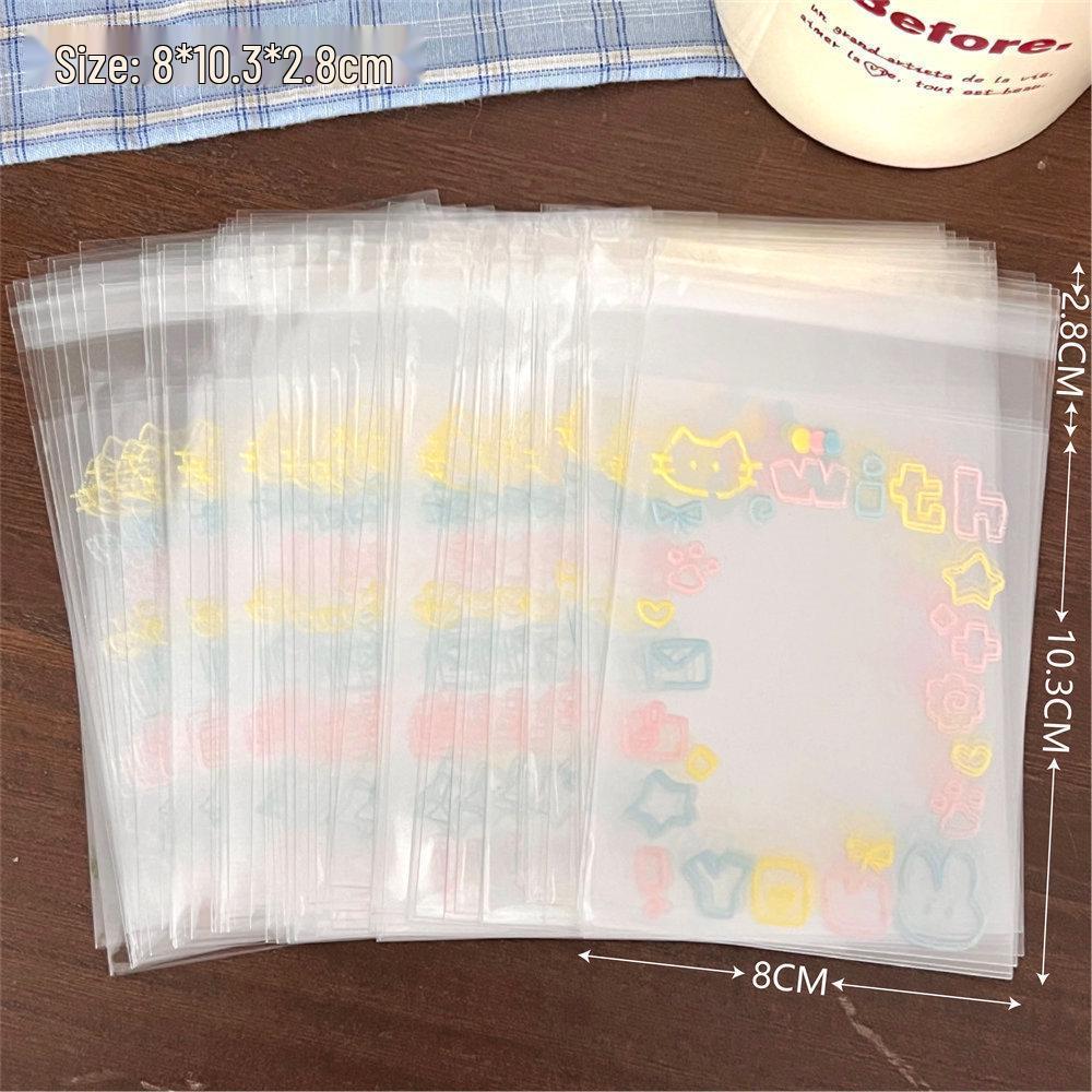 

Прозрачный пакет для подарков с самоклеящимся клапаном и карточкой с граффити-котенком – Маленький, высококачественный пакет из ОПП