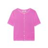 2026 Spring Women's Solid Color Loose Knit Short Sleeve Top - European & American Style