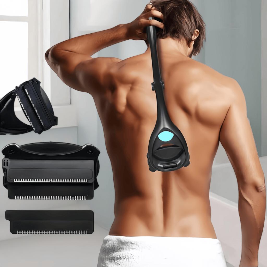 Faltbarer Männer-Rückenscherer Sicherheitsklingen-Technologie Ergonomischer Griff Nass-Trocken-Anwendung Selbstkörperpflege Haarentfernungswerkzeug