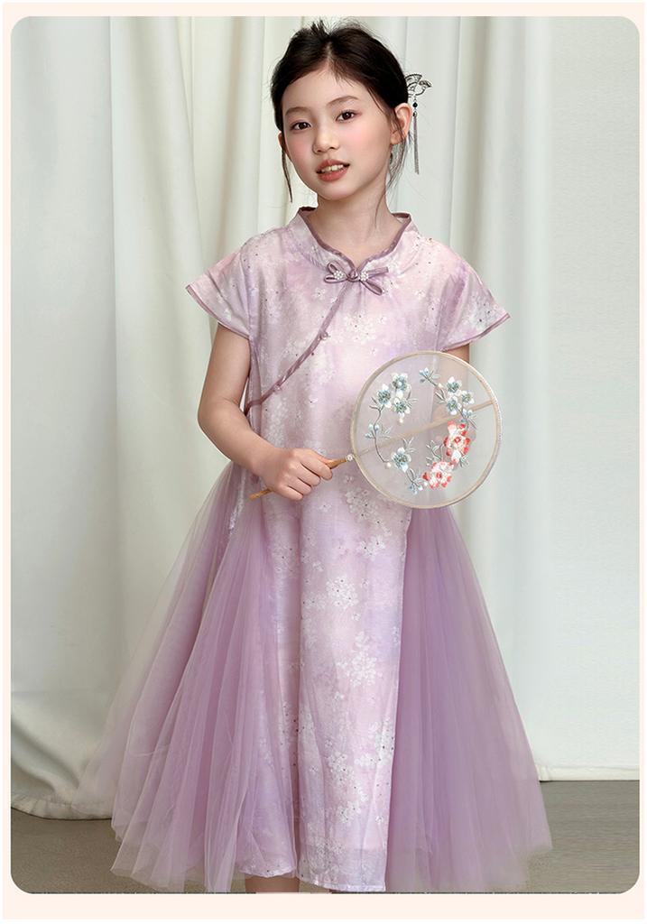 Girls' dress, summer new style, girls' new Chinese style dress, big children's national style cheongsam dress, summer dress, Hanfu dress