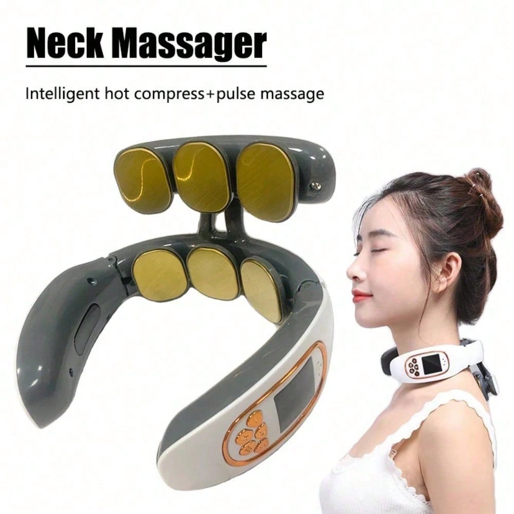 6 Head Cervical Massager Shoulder And Neck Massager Electric Pulse Household Intelligent Neck Protector Multifunctional Massage