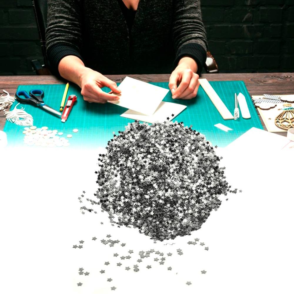 100g No Hole Design Star Confetti Foil Material Metallic Confetti Sparkle Star Sequins  DIY Crafts