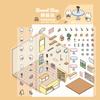1/8Pcs DIY 3D Haus Aufkleber Telefon/Laptop Cartoon Miniatur Szene Aufkleber Dessert Shop Buchhandlung Aufkleber