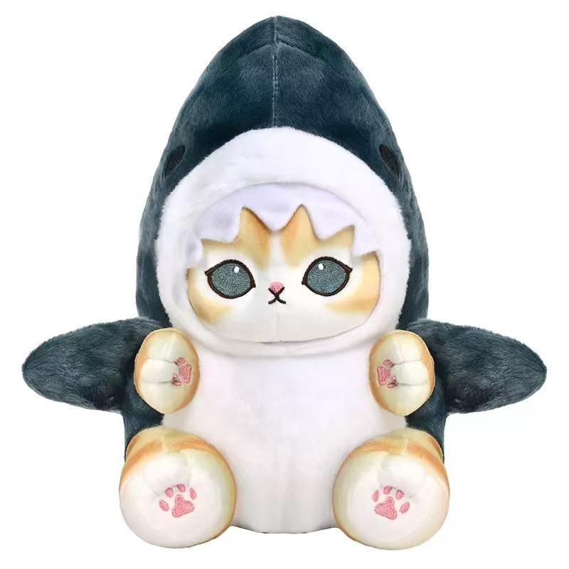 Peluche Ufficiale Gatto Squalo, Set Serie Frutta & Squalo, Bambole Peluche Morbide 25cm, Peluche Carini Regalo