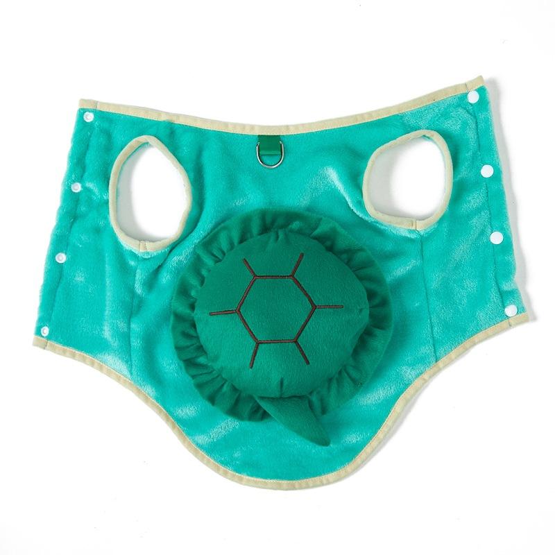 Nové zimní oblečky pro domácí mazlíčky Roztomilá želva zahuštěná a přeměněná na flanelové oblečky pro tažné psy.