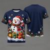 Men Women Christmas Theme Graphic T Shirt New In 3D Print Short Sleeve Funny Xmas Graphic Tee Holiday Party Casual Streetwear