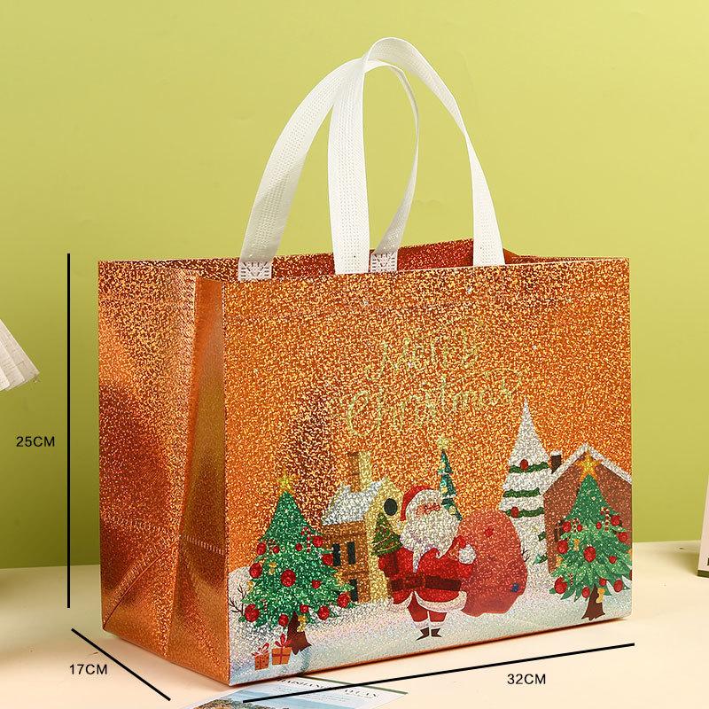 Christmas Gift Bag Non-woven Santa Xmas Tree Tote Bag Large Capacity Shopping Bag Xmas 2026 New Year Candy Gift Packaging Bag